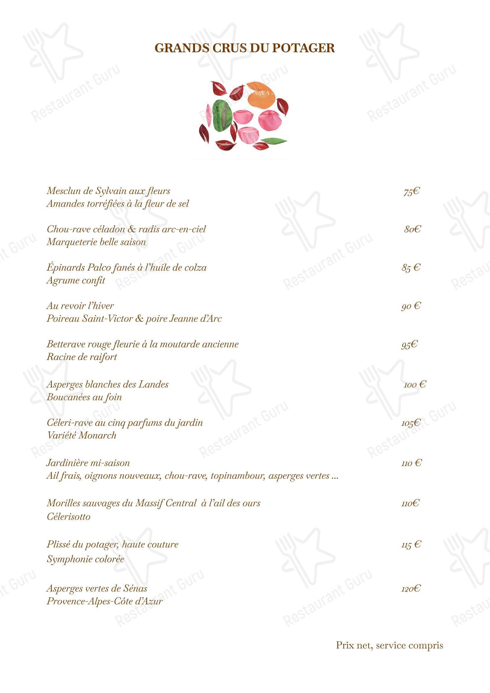 Arpège menu 2