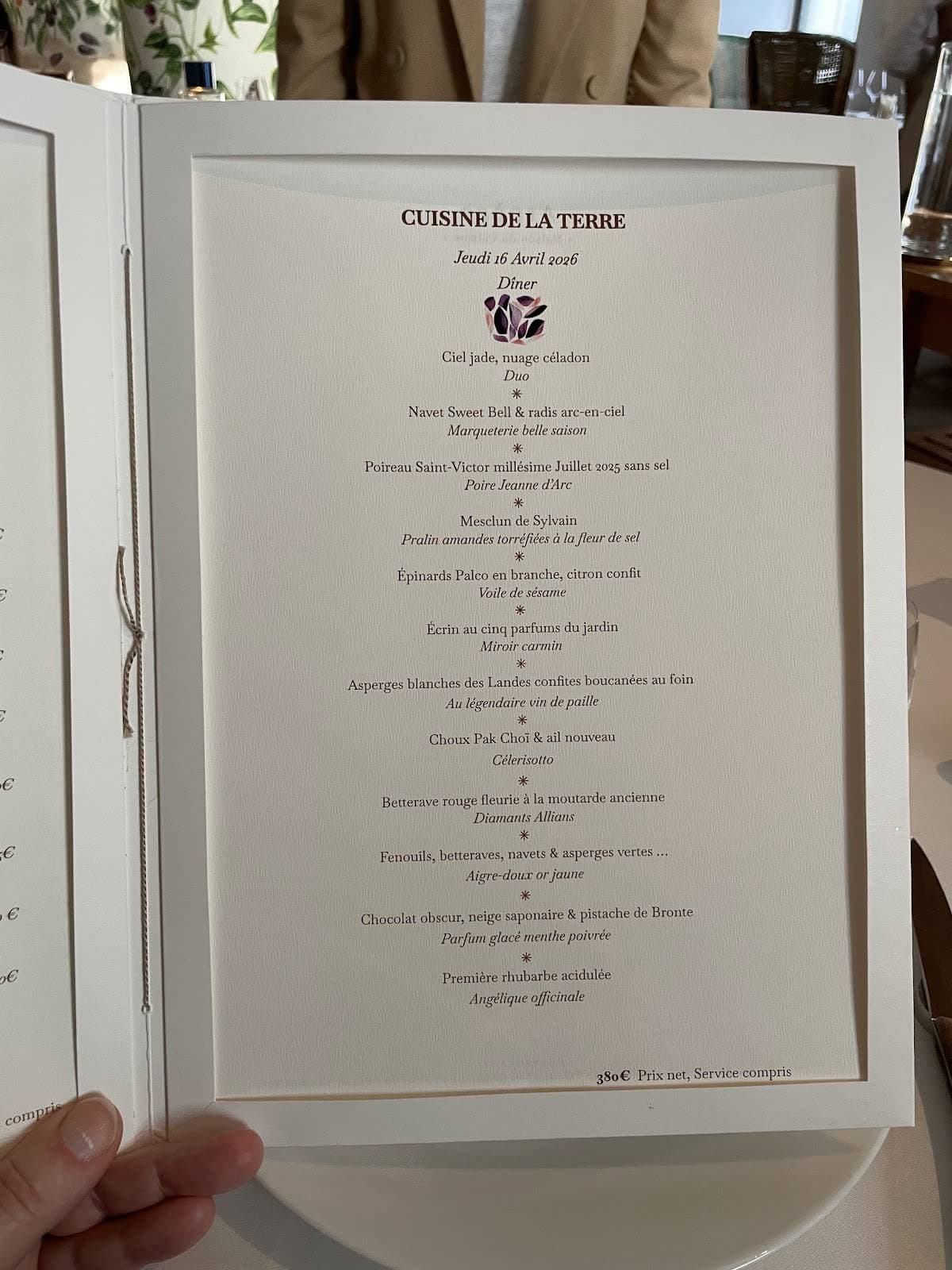 Arpège menu 4