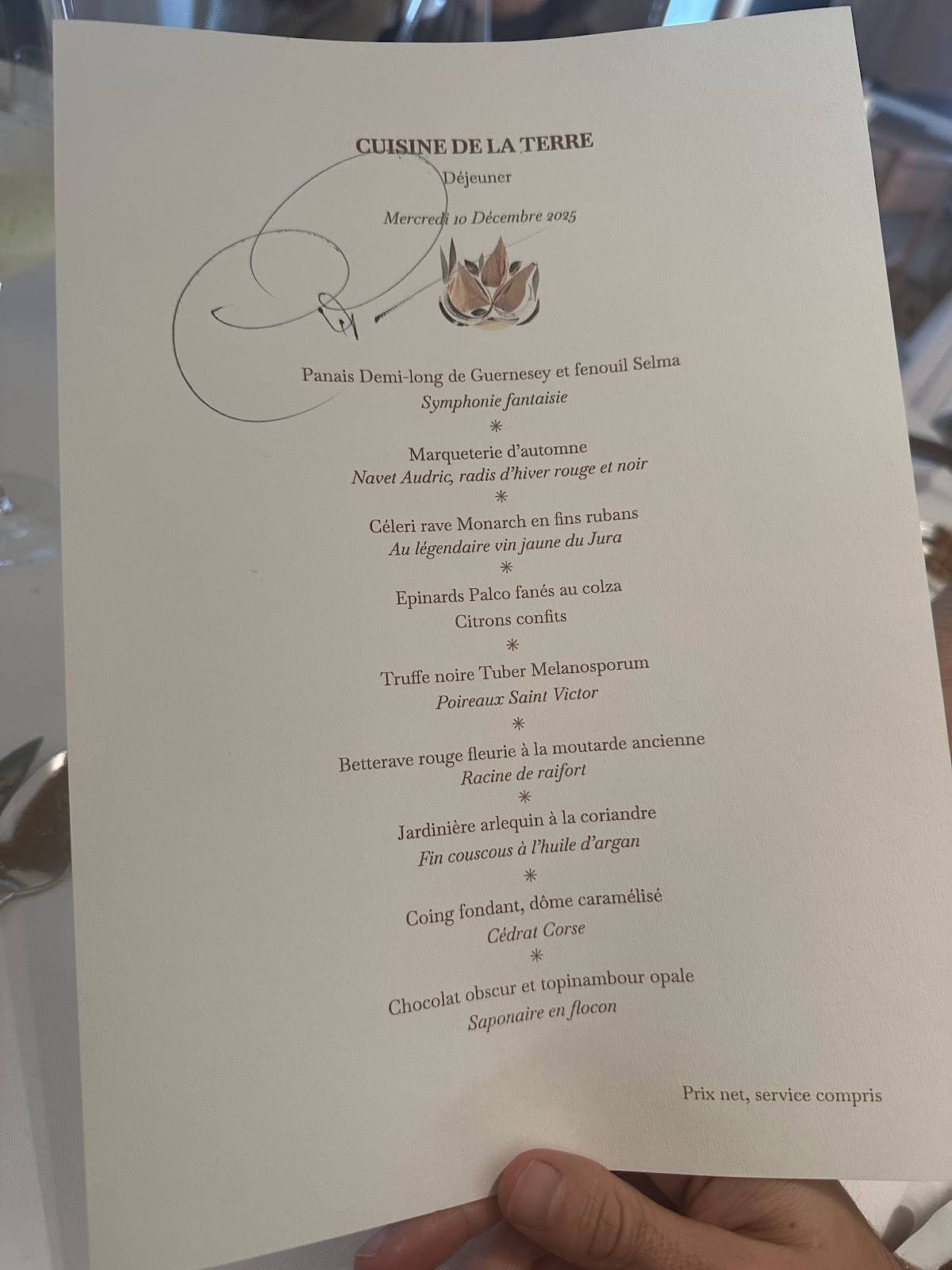 Arpège menu 6