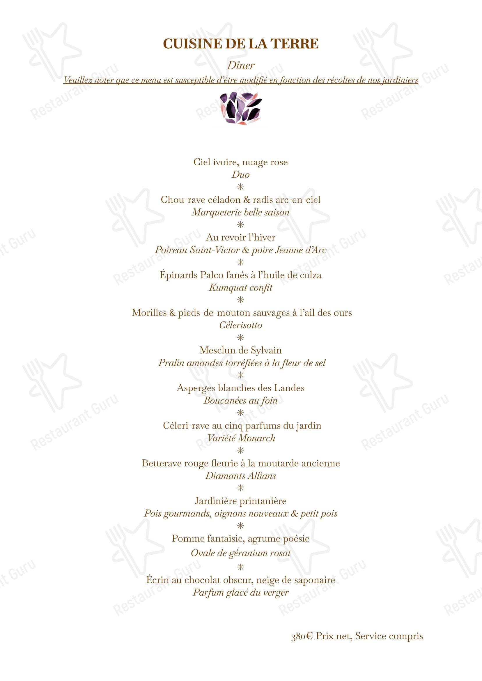 Arpège menu 7